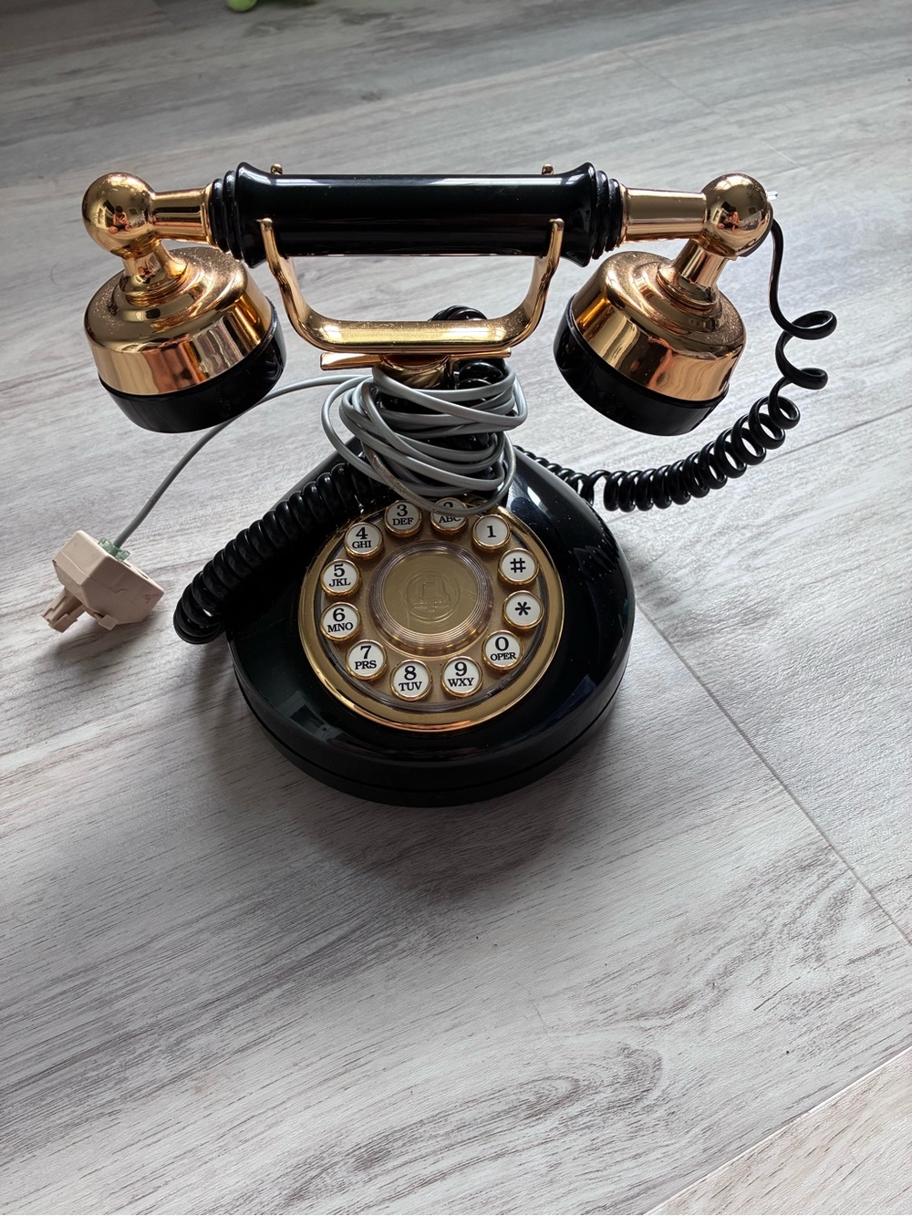 Vintage Western Electric Black Gold Rotary Antique Telephone